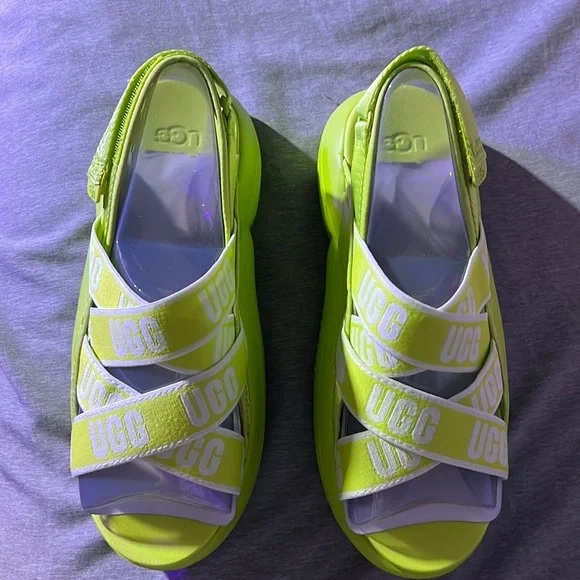 NEON GREEN LA CLOUD SANDALS